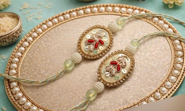 Classic Coral Blossom Braided Rakhi - RL07