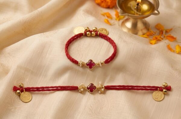 Coin and  Clover Rakhi Lumba Set - RL20