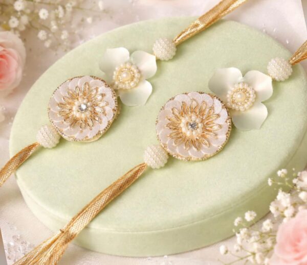 Majestic Sunflower Pearl Rakhi Set - RL02