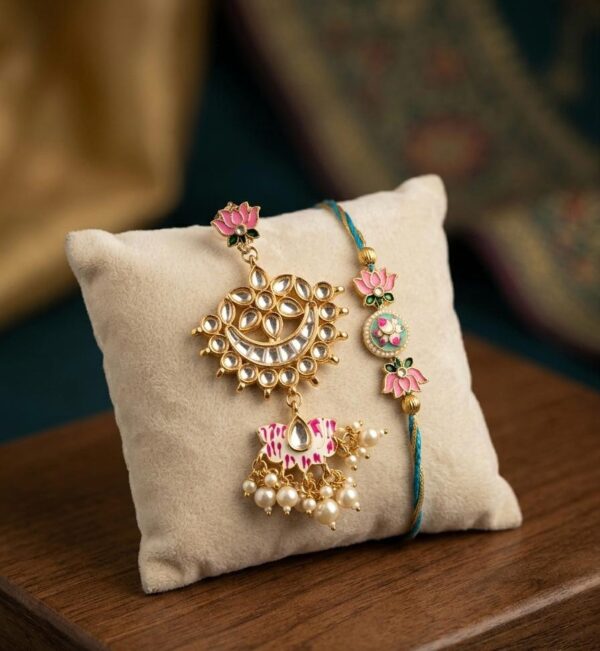 The Gulabi Kamal Heritage Rakhi Pair - RL10