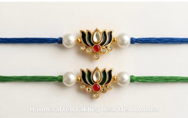 The Royal Kamal Kundan Rakhi Set - RL09