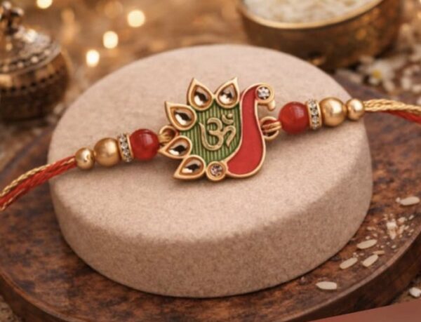 Om Peacock Rakhi