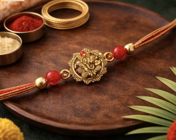 Ganpati Gold Rakhi